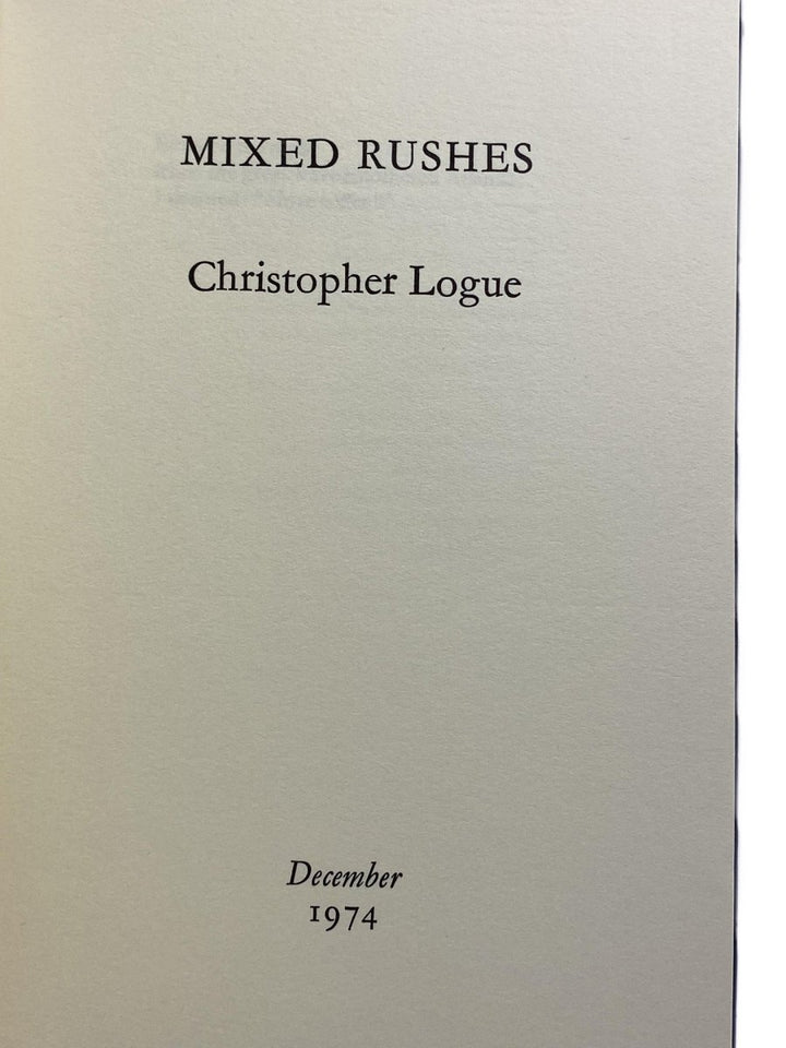 Logue, Christopher - Mixed Rushes | image2