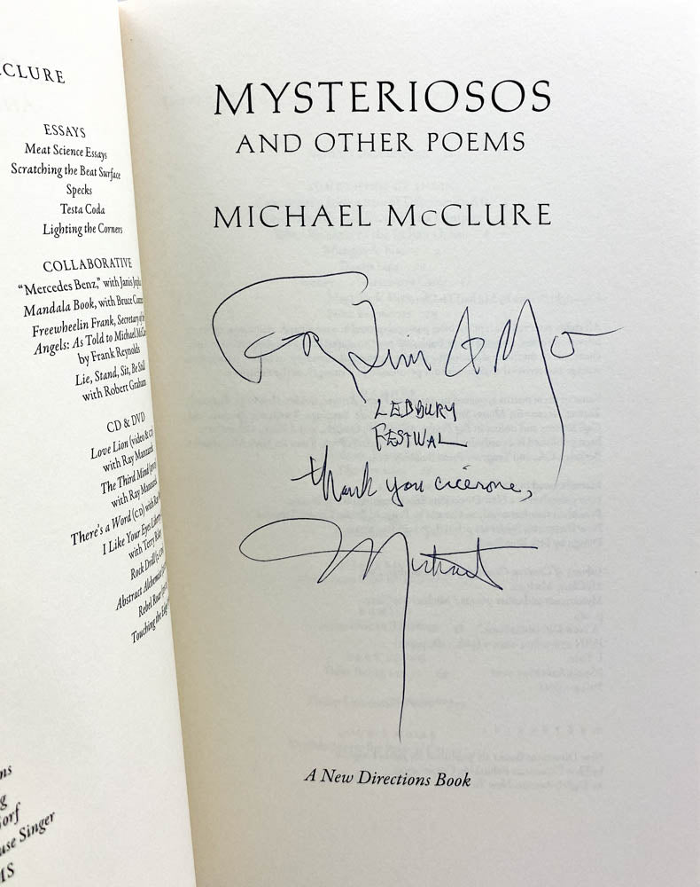 McClure, Michael - Mysteriosos and Other Poems - SIGNED | signature page