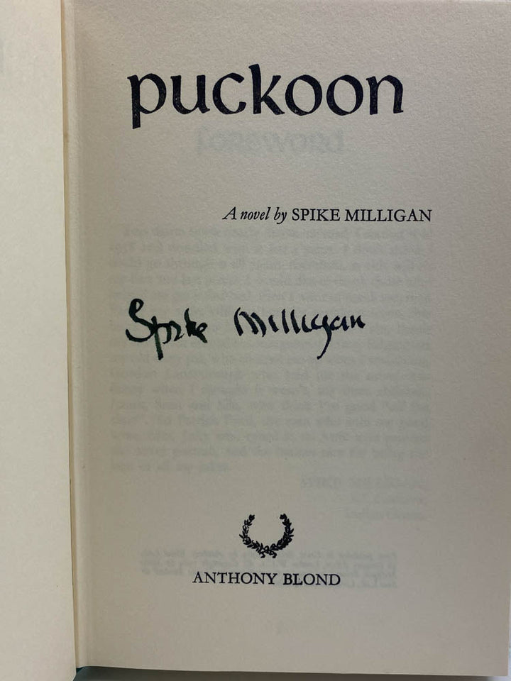 Milligan, Spike - Puckoon - SIGNED | signature page