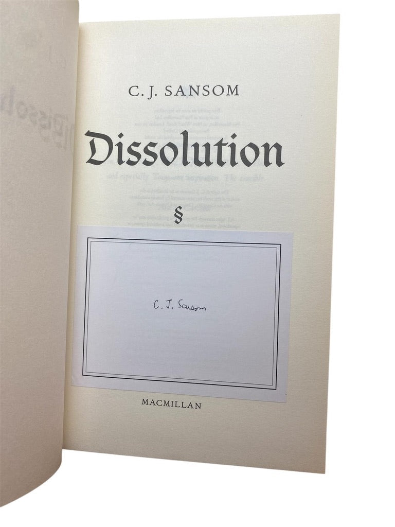 Sansom, C. J. - Dissolution - SIGNED | image3