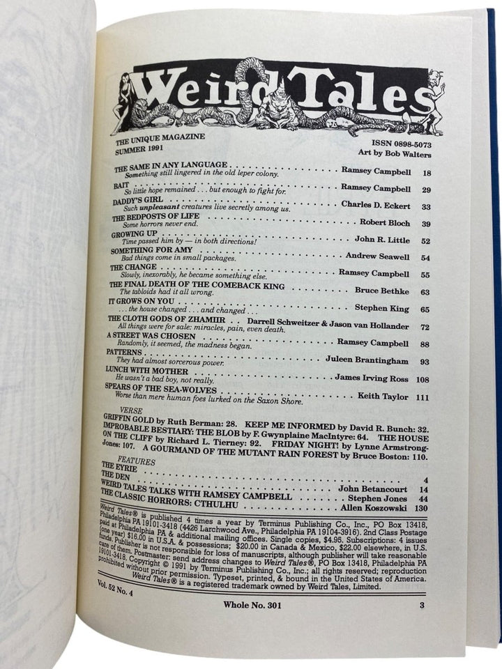 Schweitzer, Darrell F. ( edits ) - Weird Tales issue 301 - Ramsey Campbell Issue - SIGNED | image4