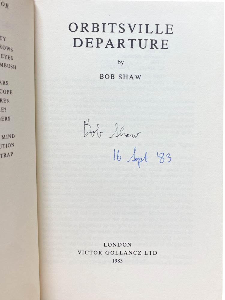 Shaw, Bob - Orbitsville, Orbitsville Departure & Orbitsville Judgement - SIGNED Orbitsville trilogy - SIGNED | image4