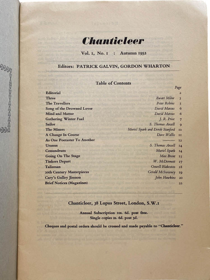 Spark, Muriel (contributes) - Chanticleer Volume 1, Number 1 | image3