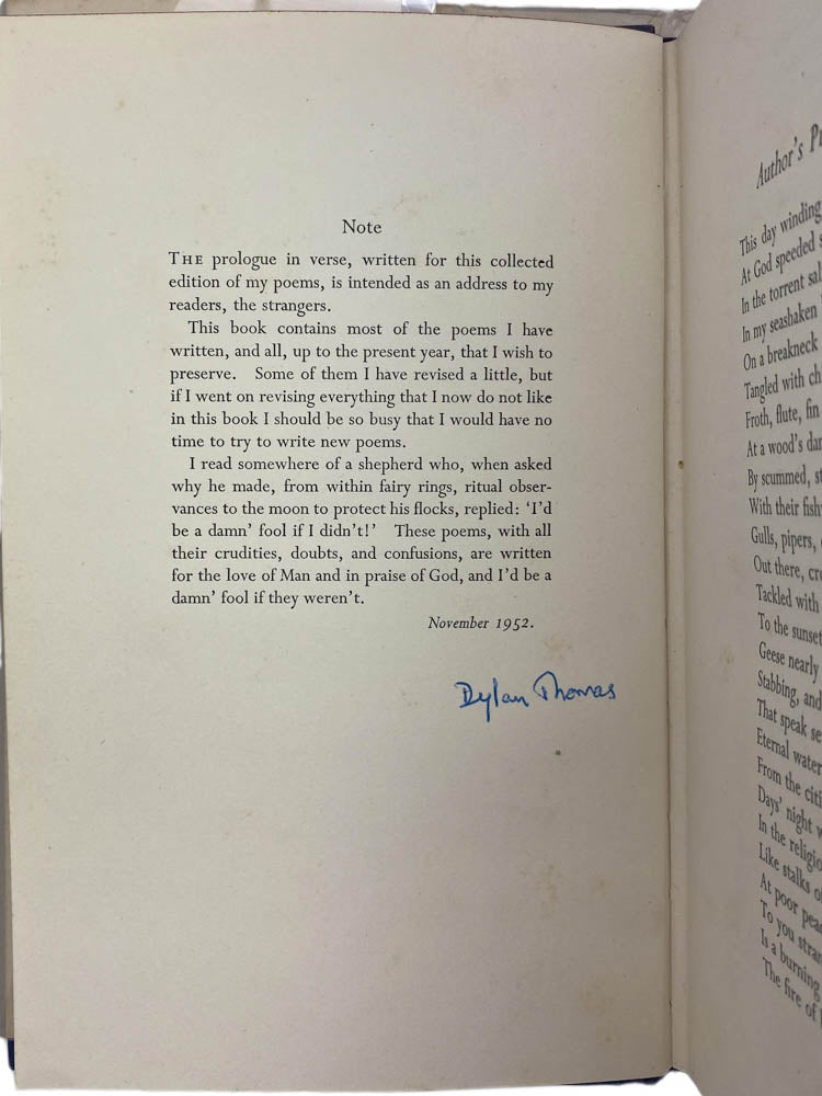 Thomas, Dylan - Collected Poems 1934 - 1952 - SIGNED | signature page