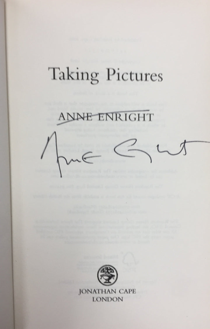 Enright, Anne - Taking Pictures - SIGNED | signature page