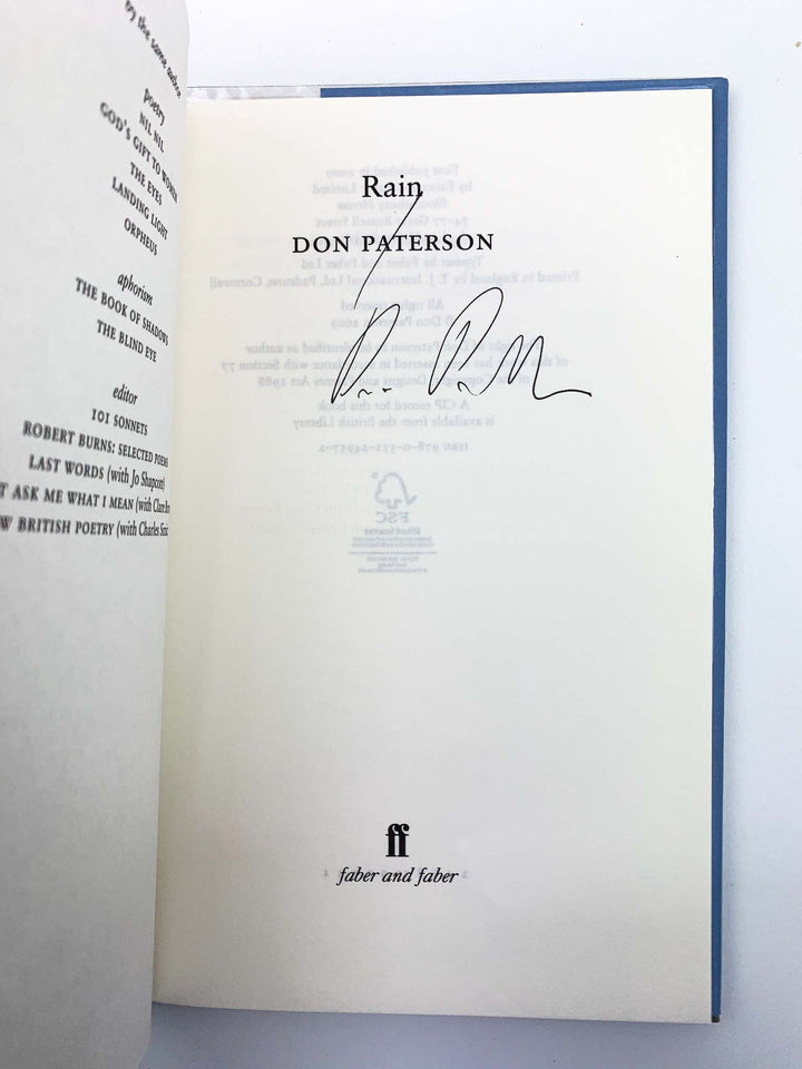 Paterson, Don - Rain - SIGNED | signature page