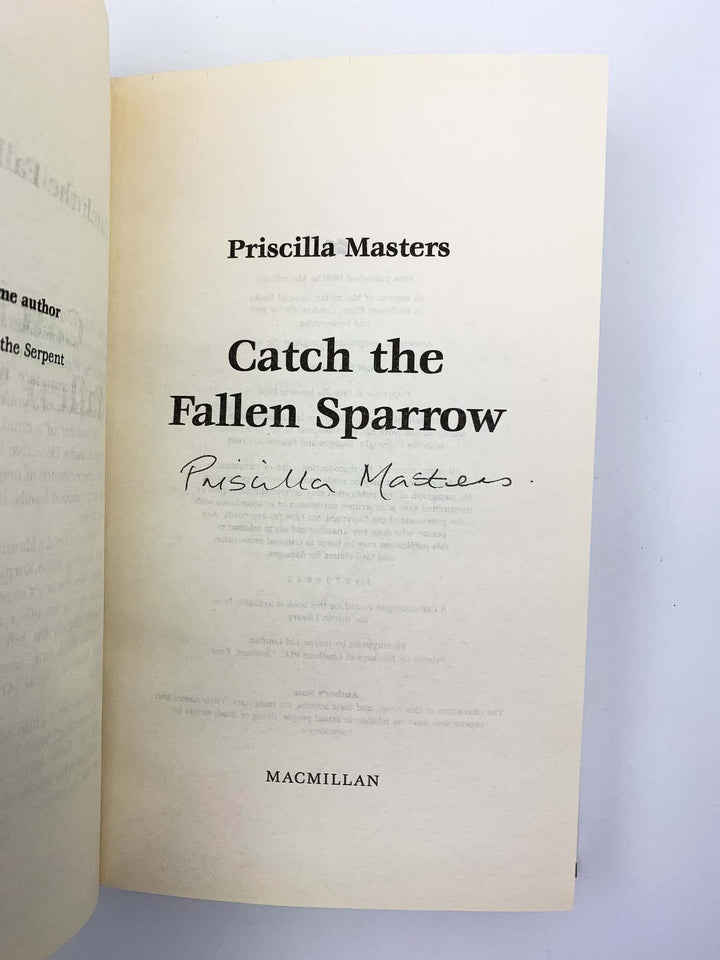 Masters, Priscilla - Catch the Fallen Sparrow - SIGNED | signature page