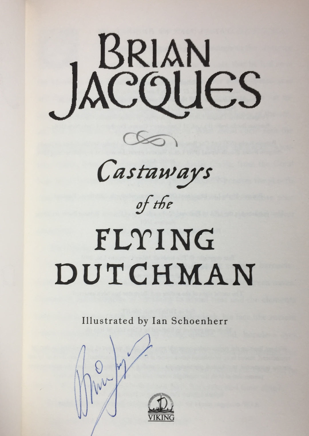 Jacques, Brian - The Castaways of the Flying Dutchman - Signed | sample illustration