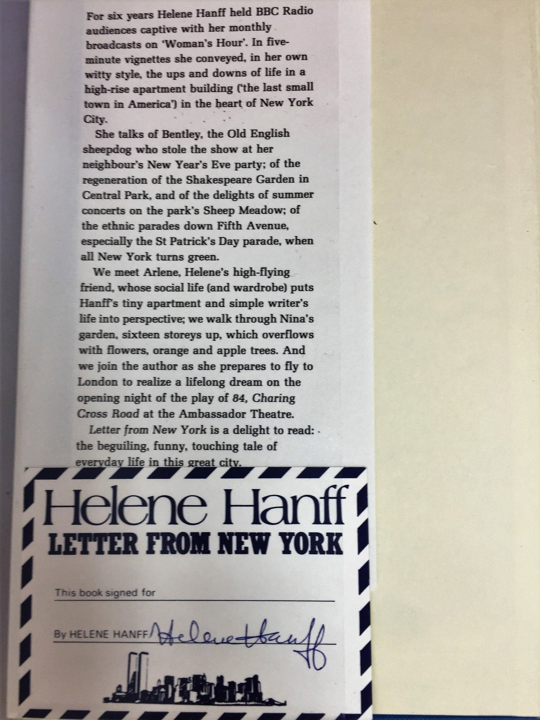 Hanff, Helene - Letter from New York - SIGNED | image4