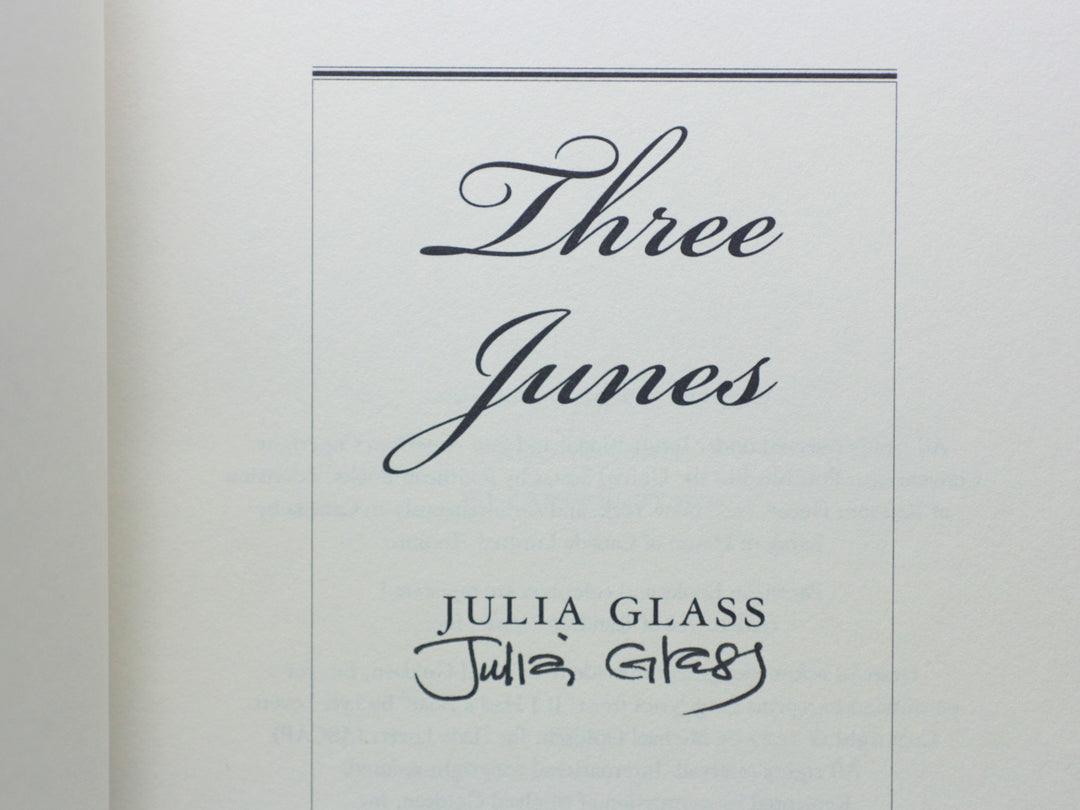 Glass, Julia - Three Junes - SIGNED | book detail 6