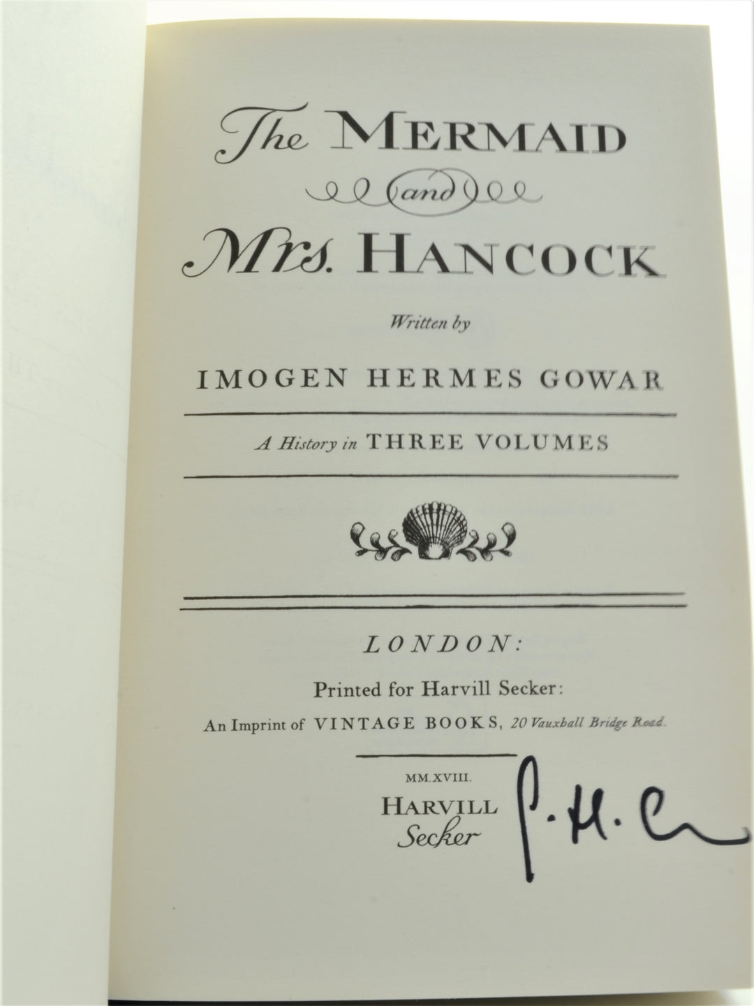 Gowar, Imogen Hermes - The Mermaid and Mrs Hancock - SIGNED | signature page