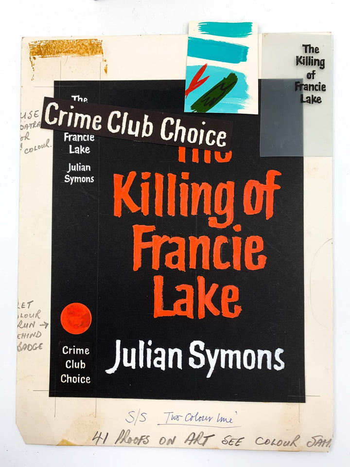 Symons, Julian - The Killing of Francie Lake ( Original Dustwrapper Artwork ) | back cover