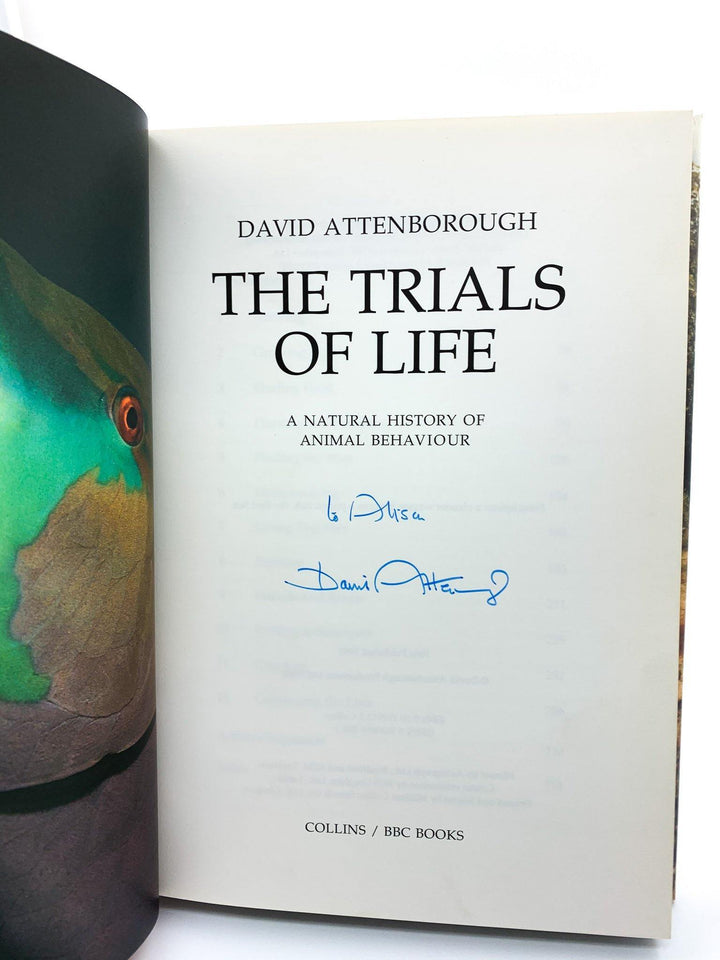 Attenborough, David - The Trials of Life - SIGNED | signature page