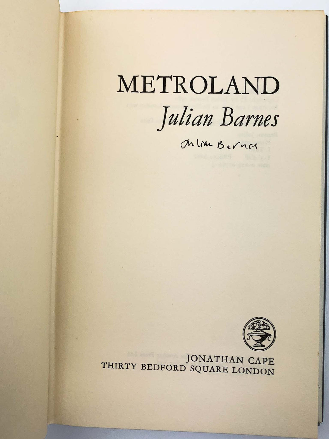 Barnes, Julian - Metroland - SIGNED | image4