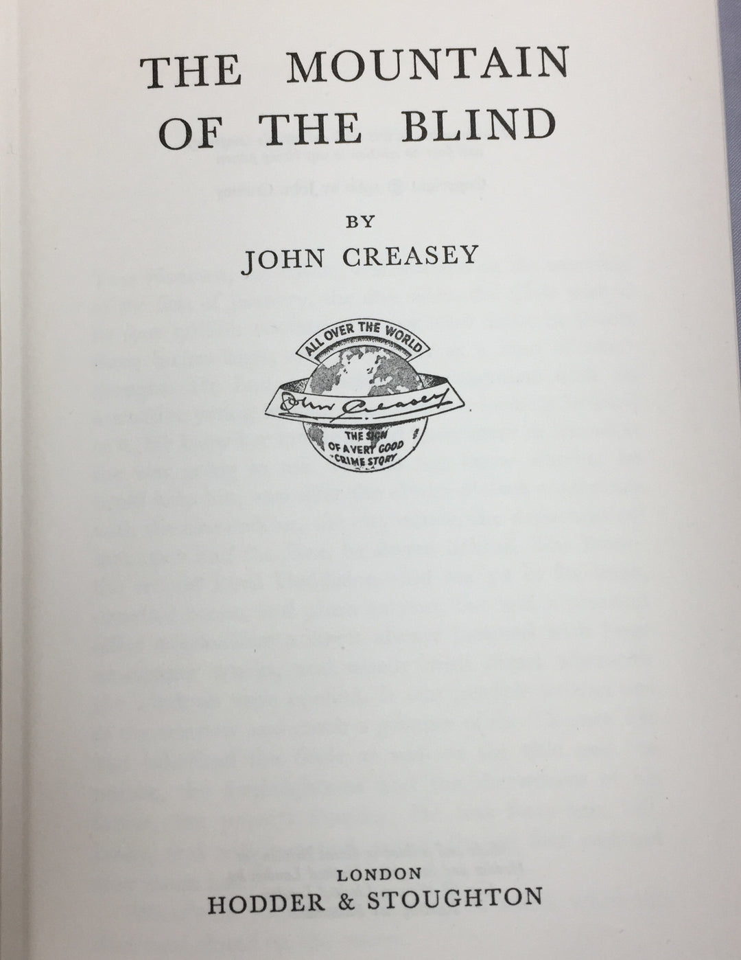 Creasey, John - The Mountain of the Blind | sample illustration