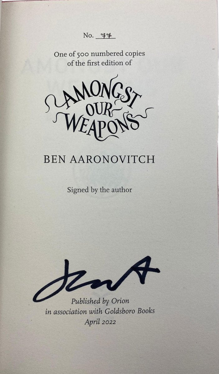 Aaronovitch, Ben - Amongst Our Weapons - SIGNED limited edition | image3
