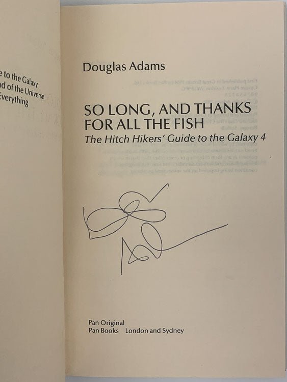 Adams, Douglas - So Long and Thanks for All the Fish - SIGNED | image3