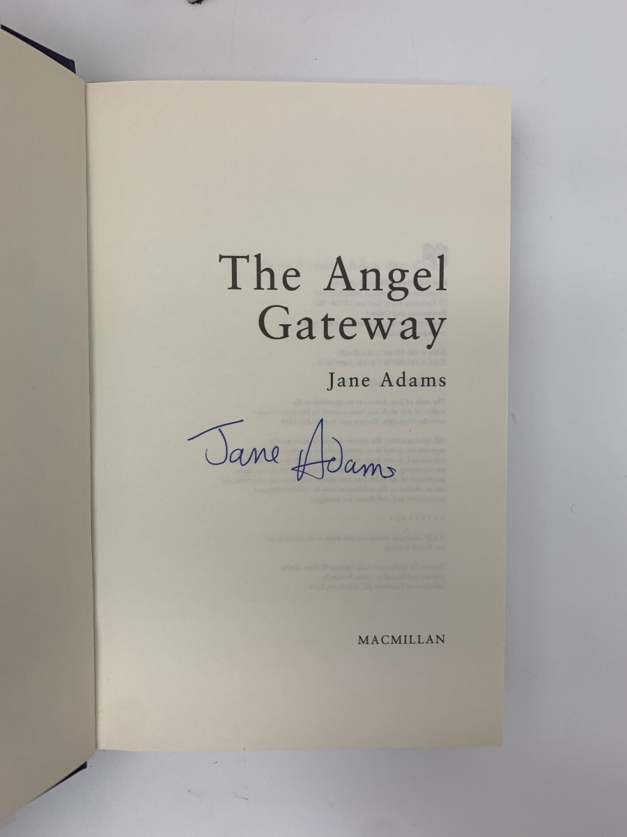 Adams, Jane - The Angel Gateway - SIGNED | back cover