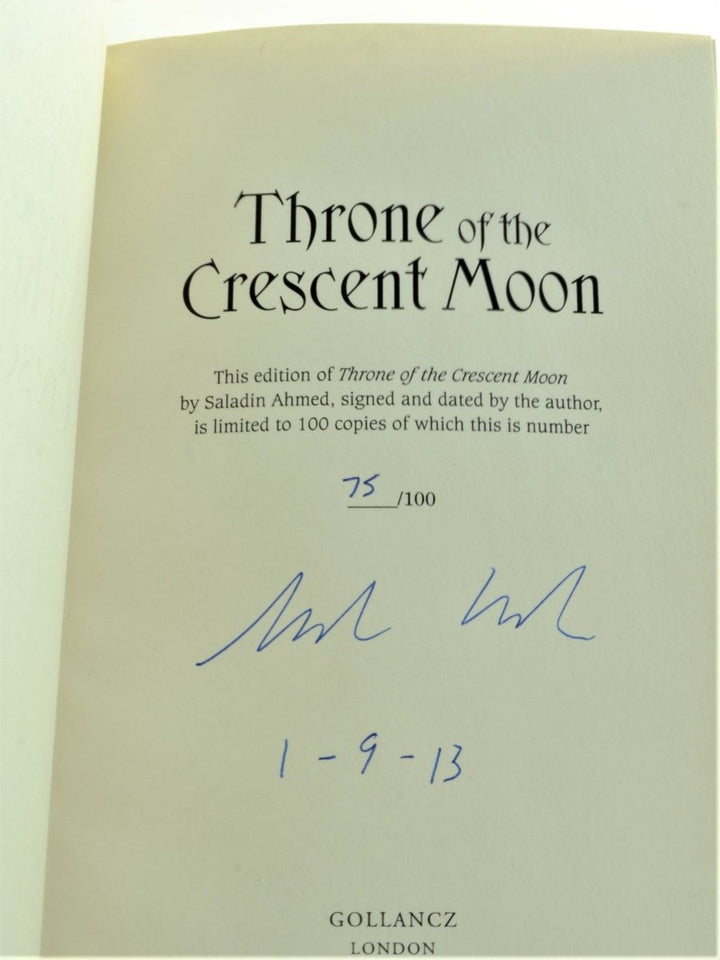Ahmed, Saladin - Throne of the Crescent Moon - SIGNED limited edition | signature page