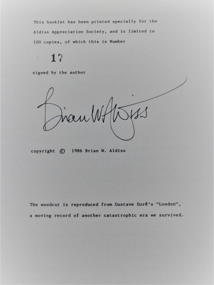 Aldiss, Brian - My Country 'tis Not Only of Thee - SIGNED | signature page