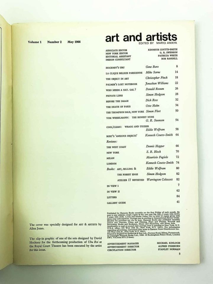 Amaya, Mario ( edits ) - art and artists May 1966 | image3
