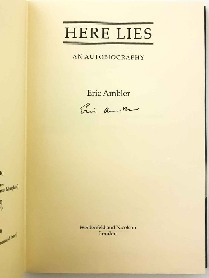 Ambler, Eric - Here Lies Eric Ambler - SIGNED | image3