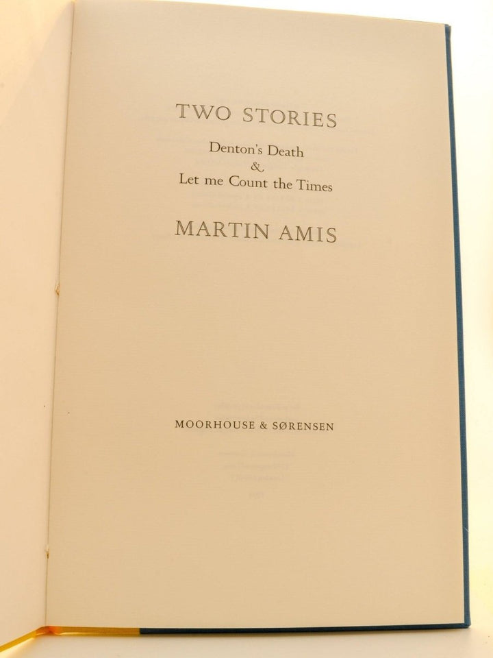 Amis, Martin - Two Stories - SIGNED | signature page