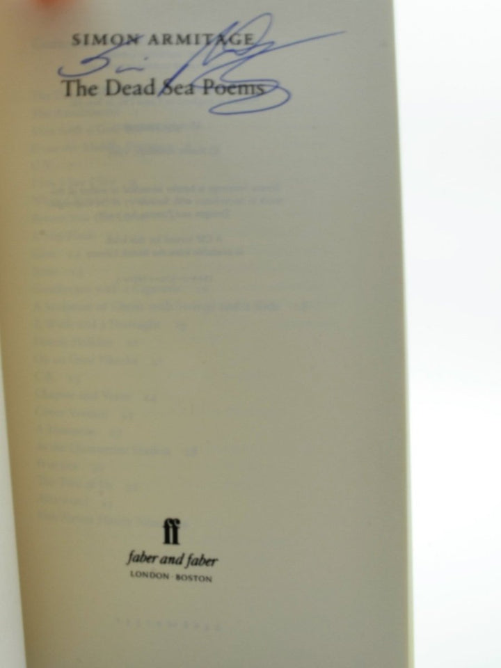 Armitage, Simon - The Dead Sea Poems - SIGNED | back cover