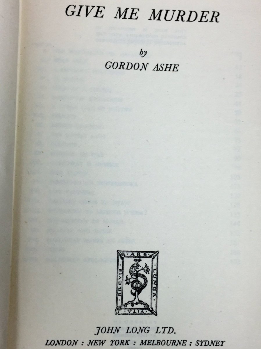 Ashe, Gordon - Give Me Murder | sample illustration