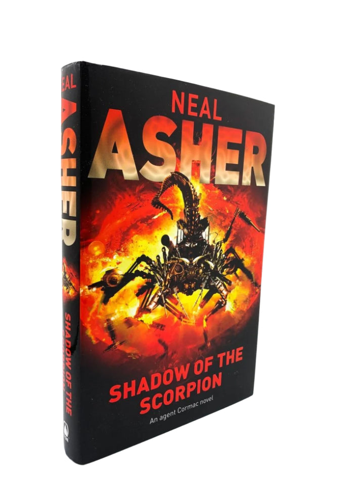 Asher, Neal - Shadow of the Scorpion | front cover. Published by Tor in 2009. Hardcover.  Condition:  Near Fine/Fine