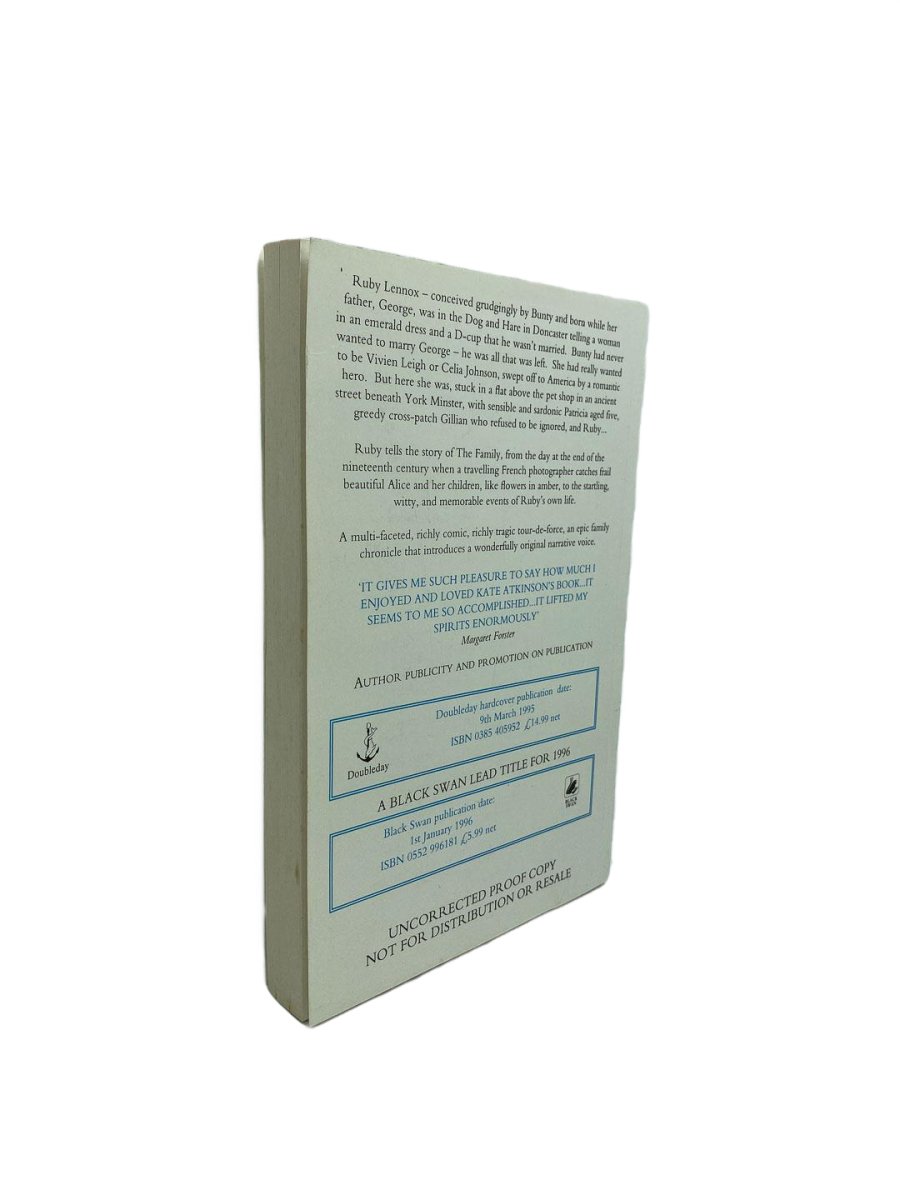 Atkinson Kate - Behind the Scenes at the Museum - SIGNED uncorrected proof copy | back cover