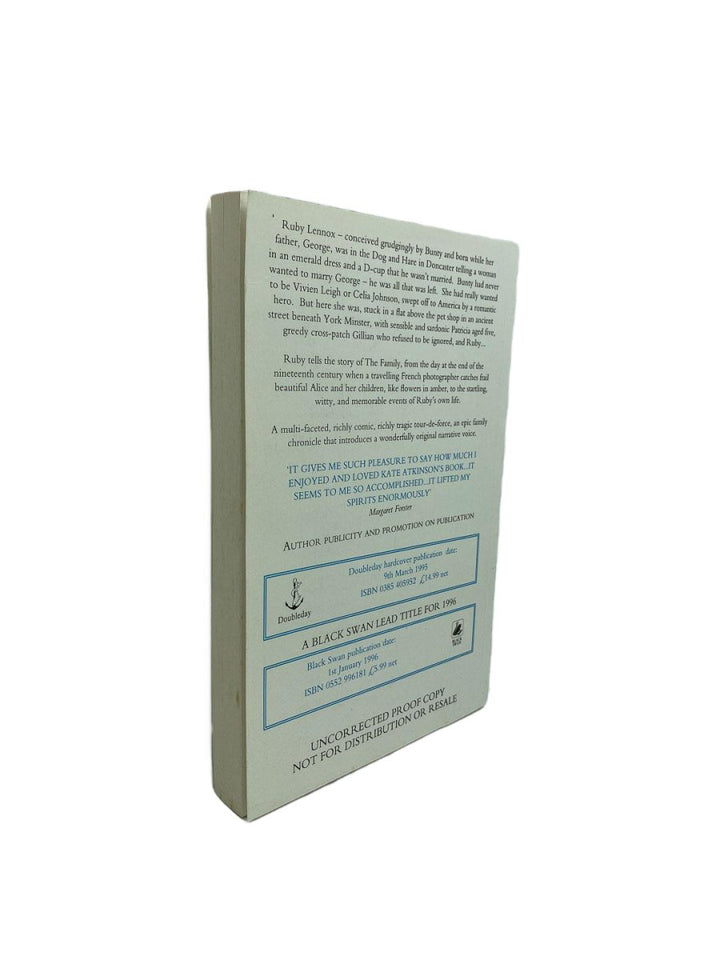 Atkinson Kate - Behind the Scenes at the Museum - SIGNED uncorrected proof copy | back cover