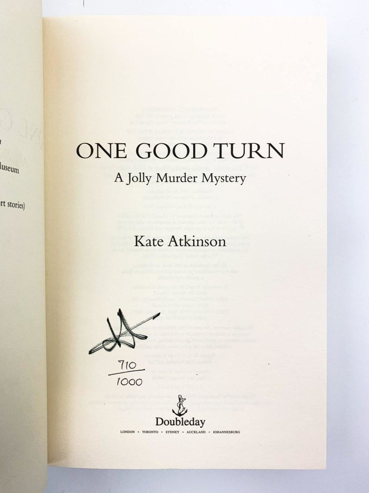 Atkinson, Kate - One Good Turn - SIGNED | back cover