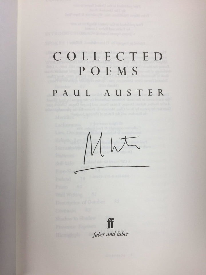 Auster, Paul - Collected Poems | sample illustration