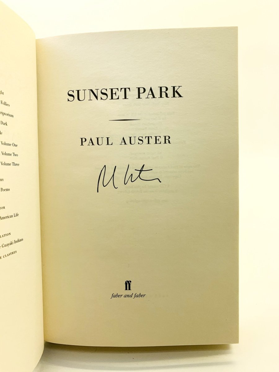 Auster, Paul - Sunset Park - SIGNED | signature page