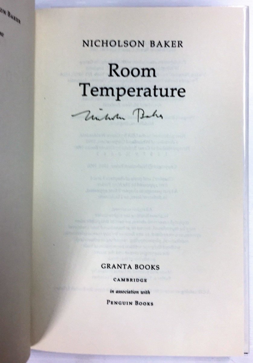 Baker, Nicholson - Room Temperature - SIGNED | signature page