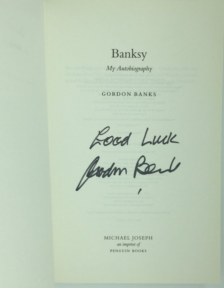 Banks, Gordon - Banksy : My Autobiography | back cover