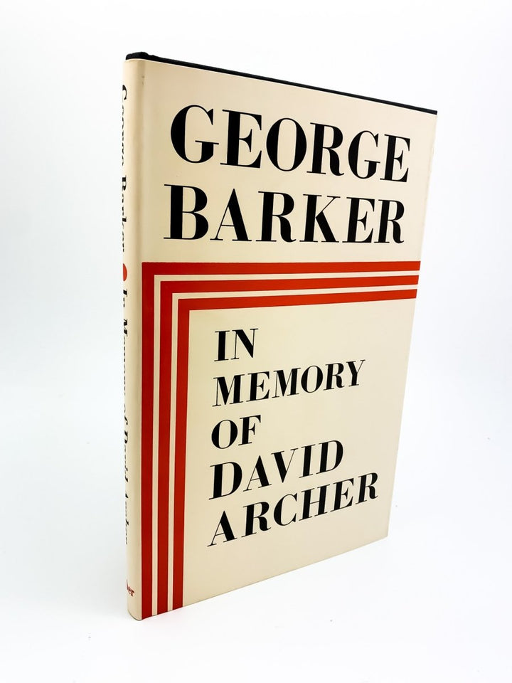 Barker, George - In Memory of David Archer | front cover. Published by Faber & Faber Limited in 1973. Hardcover.  Condition:  Fine/Near Fine