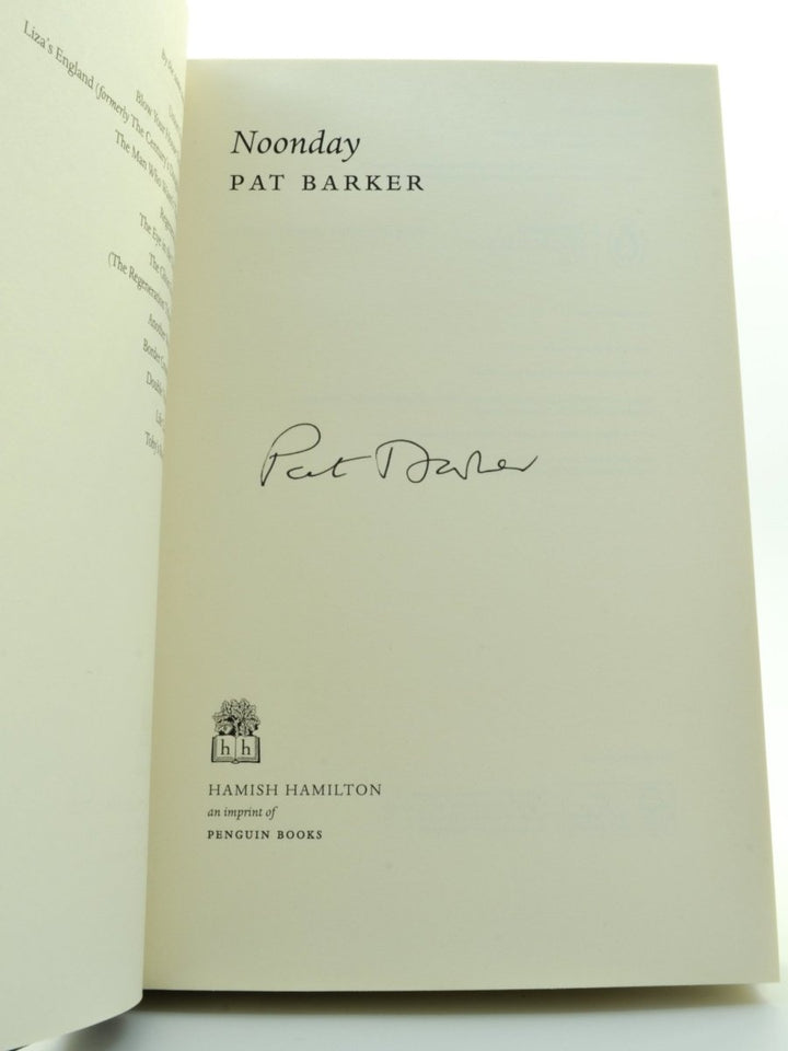 Barker, Pat - Noonday - SIGNED | signature page
