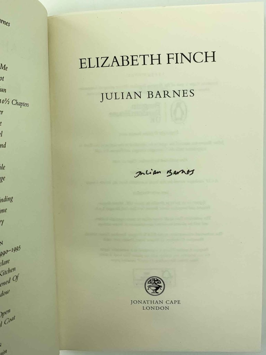 Barnes, Julian - Elizabeth Finch - SIGNED | image3