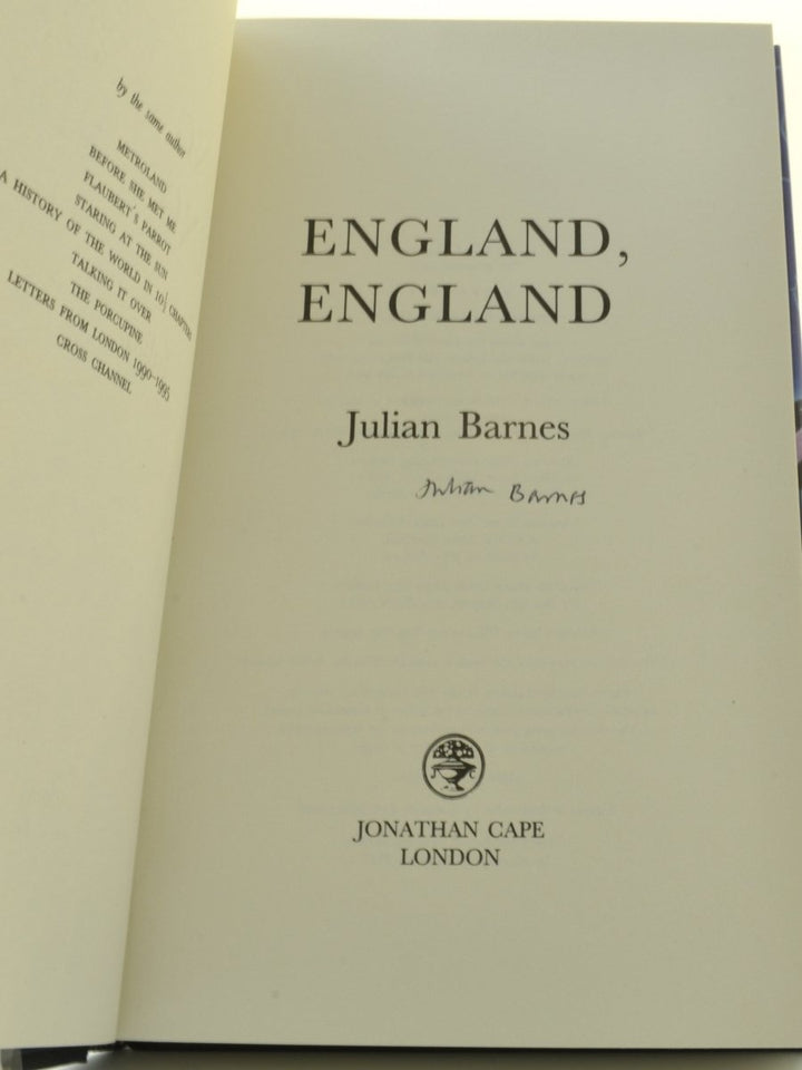 Barnes, Julian - England, England - SIGNED | signature page
