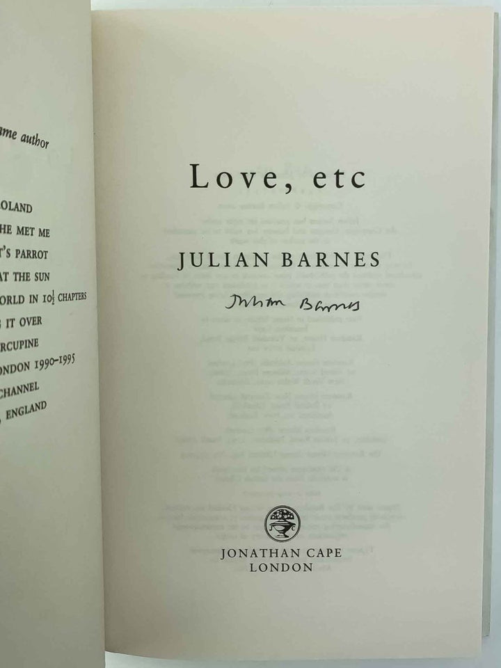 Barnes, Julian - Love, Etc - SIGNED | image3