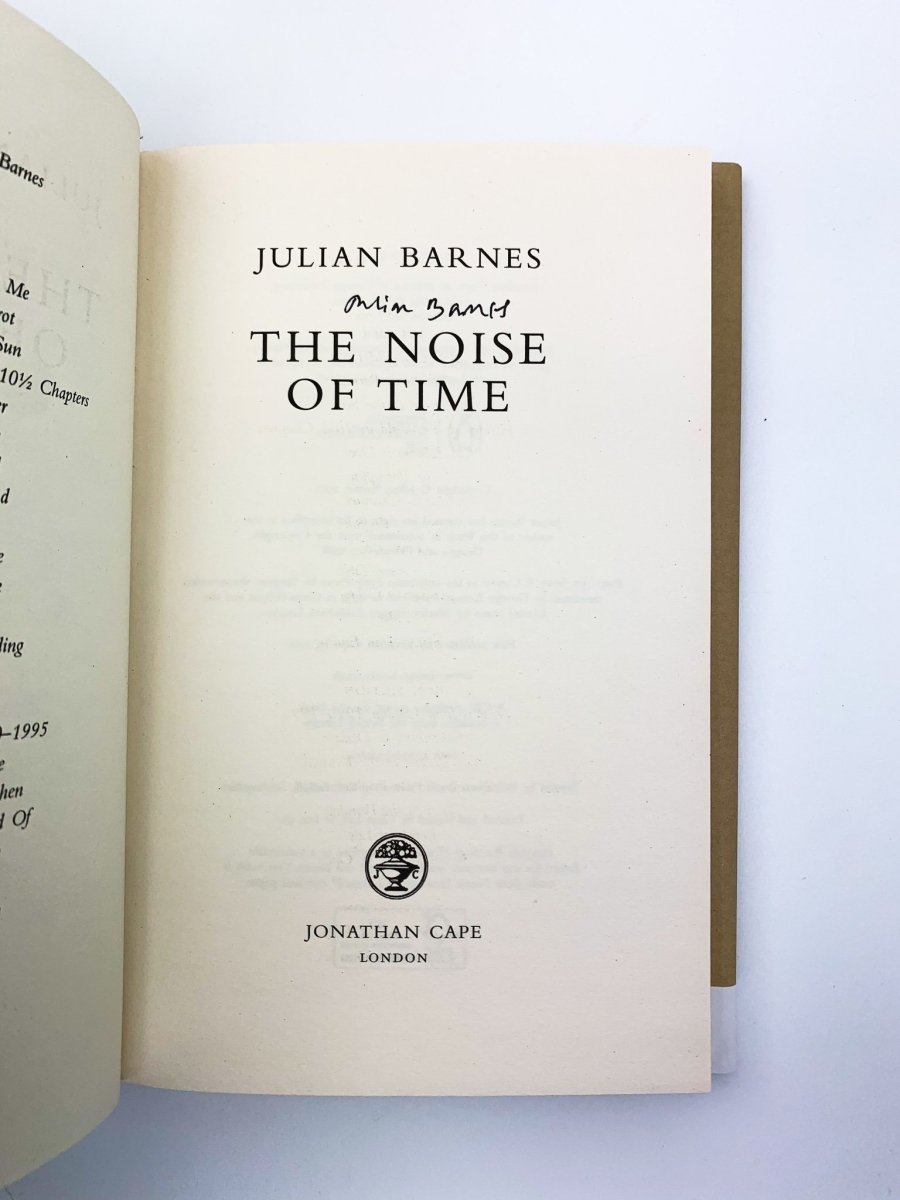 Barnes, Julian - The Noise of Time - SIGNED | signature page