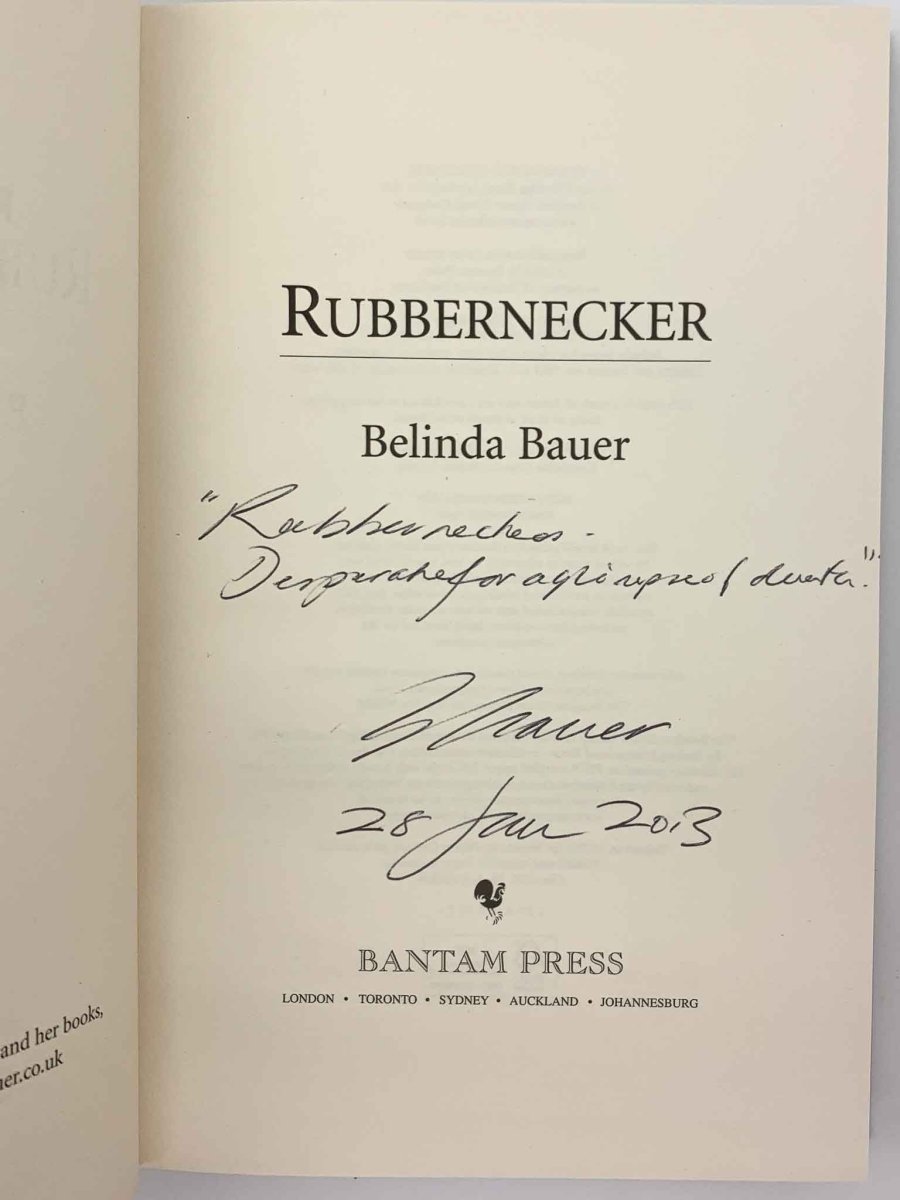 Bauer, Belinda - Rubbernecker - SIGNED | image3