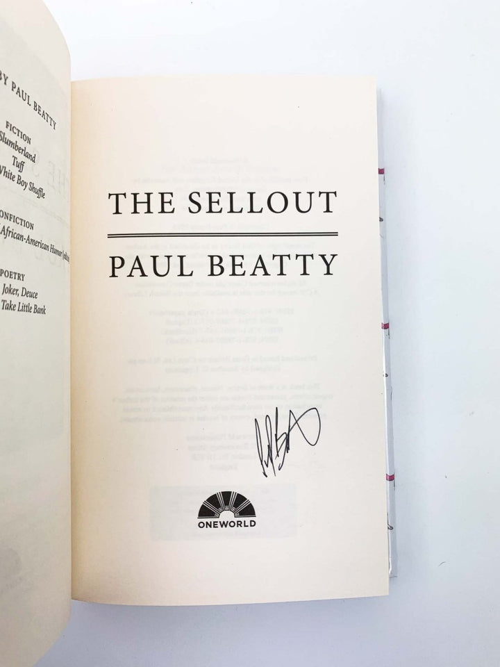Beatty, Paul - The Sellout - SIGNED | signature page