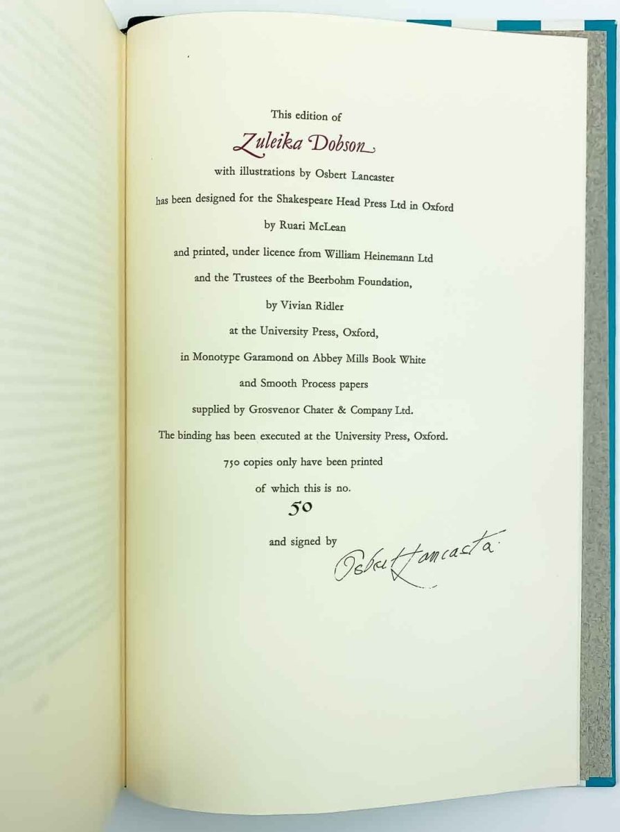 Beerbohm, Max - Zuleika Dobson or an Oxford Love Story - SIGNED | image9