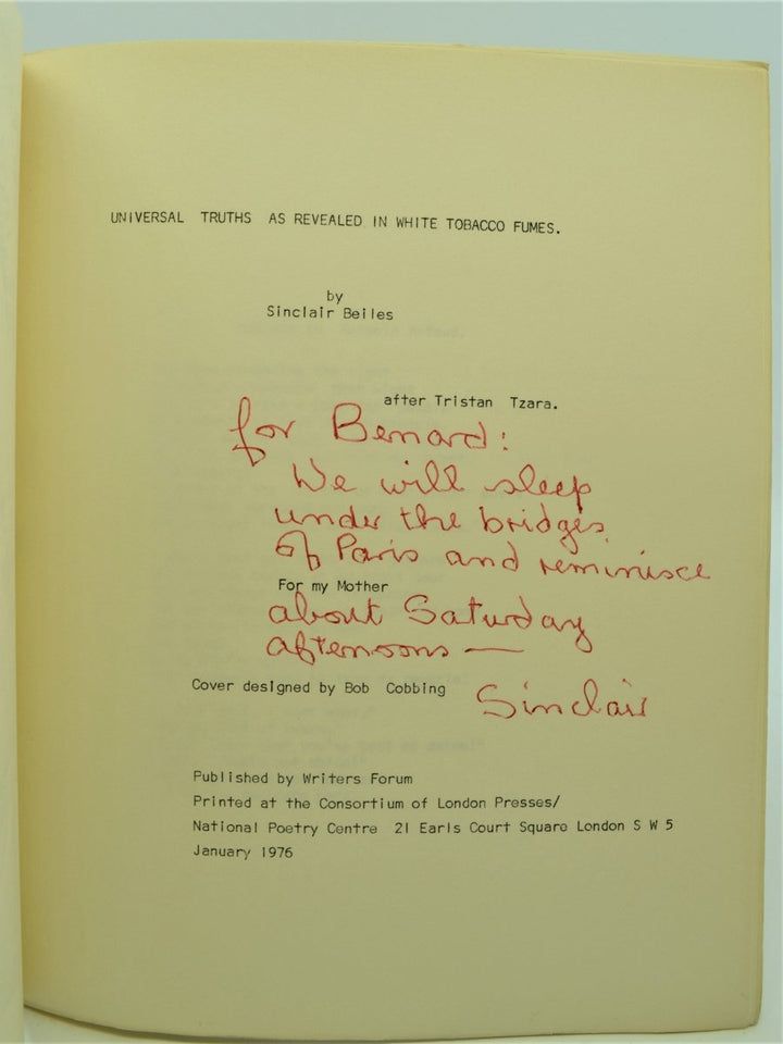 Beiles, Sinclair - Universal Truths as Revealed in White Tobacco Fumes (SIGNED) | image4