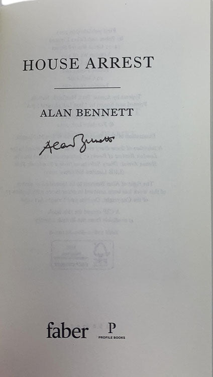 Bennett, Alan - House Arrest - SIGNED | signature page