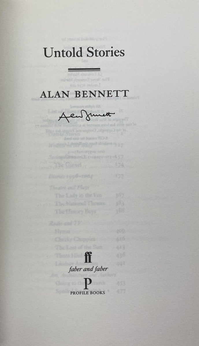 Bennett, Alan - Untold Stories - SIGNED | image3