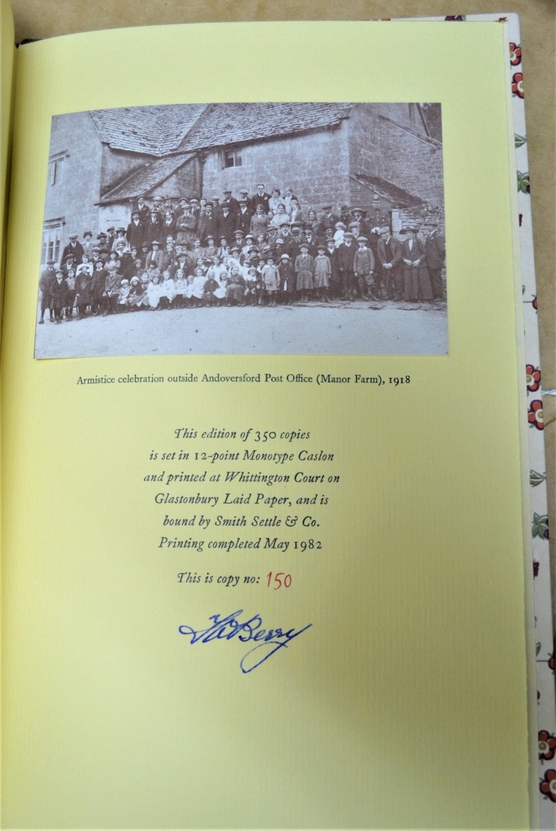 Berry, Frank - Whittington : Memories of a Cotswold Village (SIGNED) | back cover